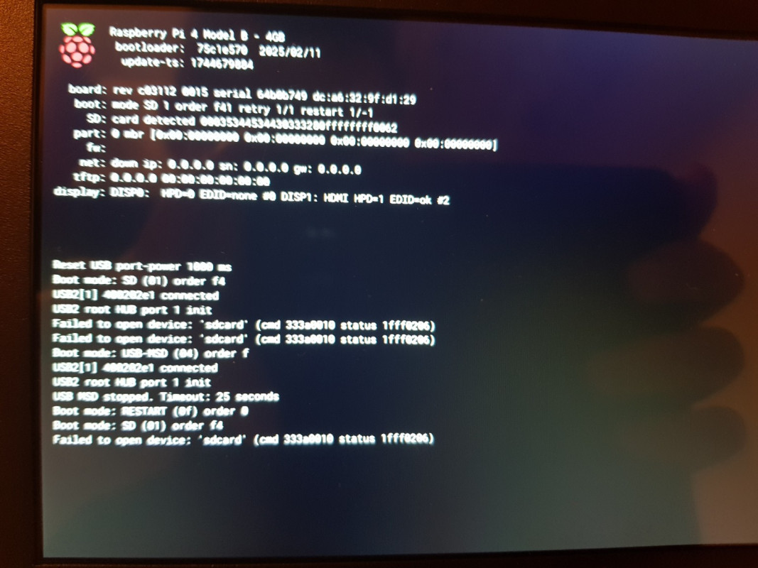 Erreur de carte SD Raspberry Pi 4